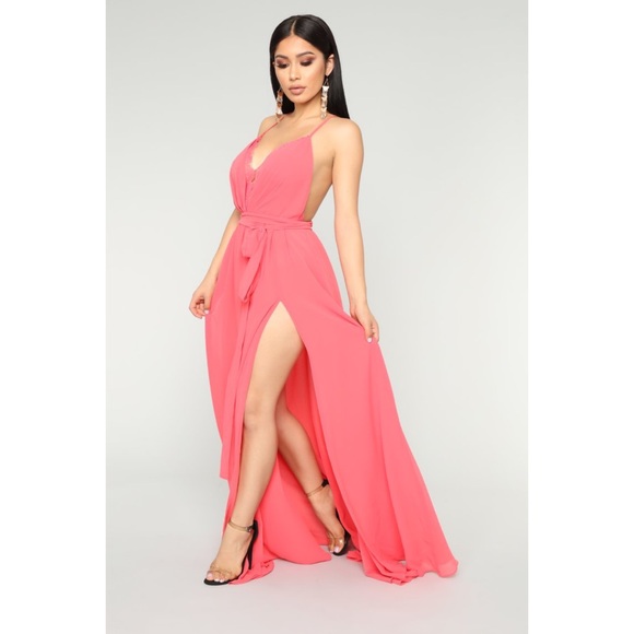 Fashion Nova Dresses & Skirts - Off The Runway Maxi Dress - Coral